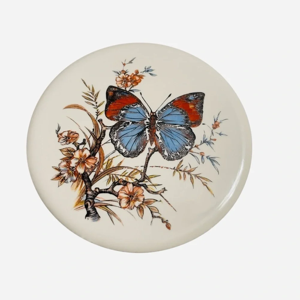VTG 1970’s H R Johnson 6” Round Ceramic 4 Trivet Tile Wall Hangings, Coasters